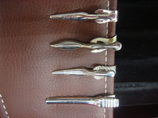 Vintage Silver Tone Tie Clips (4-Pack) - Unique Designs, Pre-Loved Style