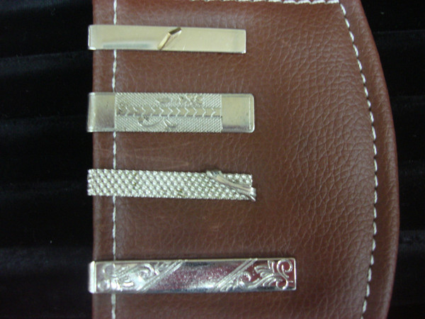 Vintage Silver Tone Tie Clips (4-Pack) - Unique Designs, Pre-Loved Style