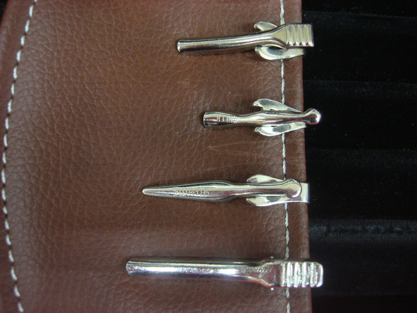 Vintage Silver Tone Tie Clip Set of 4 - Unique Designs - Pre-Owned