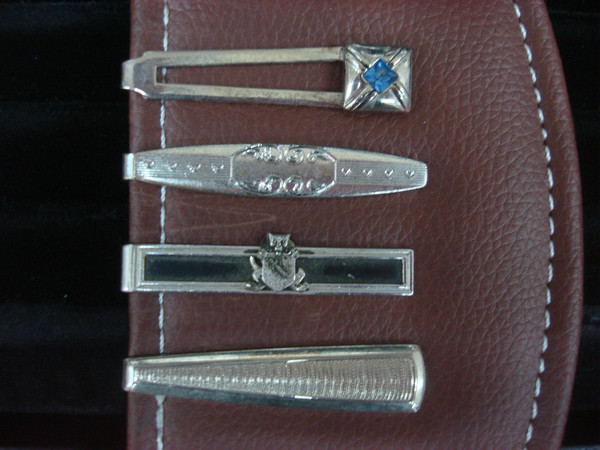 Vintage Silver Tone Tie Clips Set of 4 | Retro Accessories for Men | Unique & Stylish