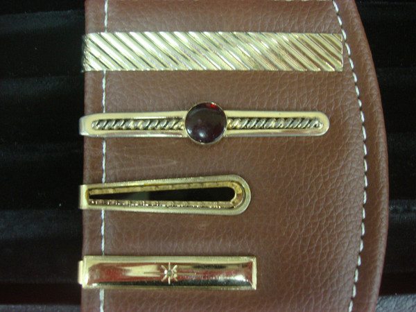 Vintage Gold-Tone Tie Clips Set of 4 - Unique Designs - Pre-Owned