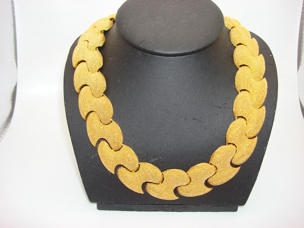 Vintage Park Lane Gold Tone Choker Necklace & Earrings Set - Near Mint Condition