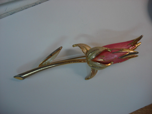 Vintage Park Lane Enamel Flower Brooch - Soft Pink Floral Jewelry Gift