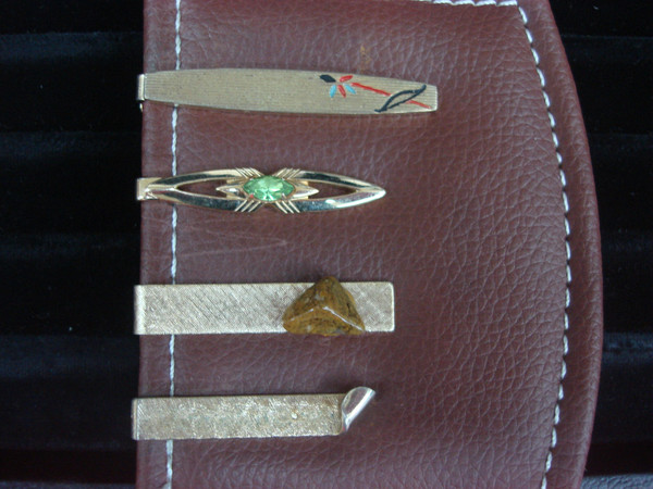 Vintage Gold Tone Tie Clip Set of 4 - Unique & Collectible Lot #233