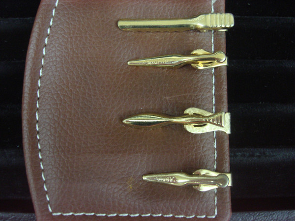Vintage Gold Tone Tie Clip Set of 4 - Unique & Collectible Lot #233