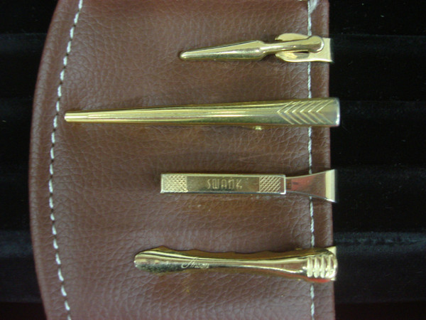 Vintage Gold Tone Tie Clips (4-Piece Lot) - Unique & Stylish Accessories #237
