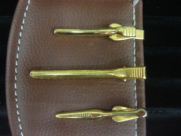 Vintage Gold Tone Tie Clip Set of 3 - Unique & Stylish Lot #240