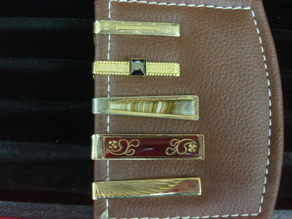 Vintage Gold-Tone Tie Clips Set of 5 - Unique & Collectible Lot #241
