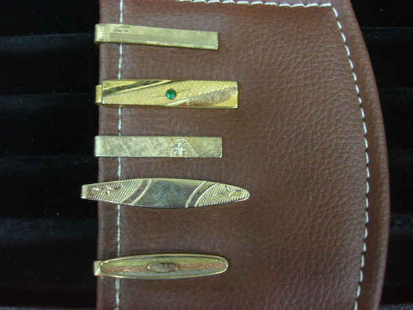 Vintage Gold Tone Tie Clip Set of 5 - Unique & Stylish Lot #246