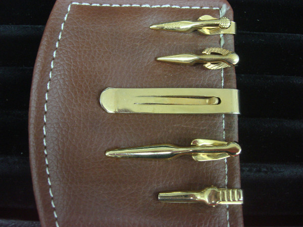 Vintage Gold Tone Tie Clips (5-Piece Lot) - Unique & Stylish Set #248
