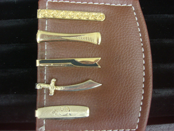 Vintage Gold-Tone Tie Clip Set of 5 - Unique & Stylish Collection #249