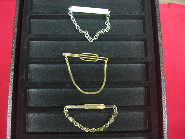 Vintage Gold & Silver Tone Tie Bar Chains Set (3-Piece Lot) - Unique & Stylish