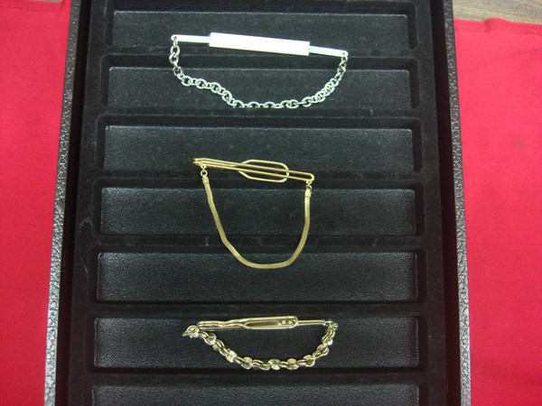 Vintage Gold & Silver Tone Tie Bar Chains Set (3-Piece Lot) - Unique & Stylish