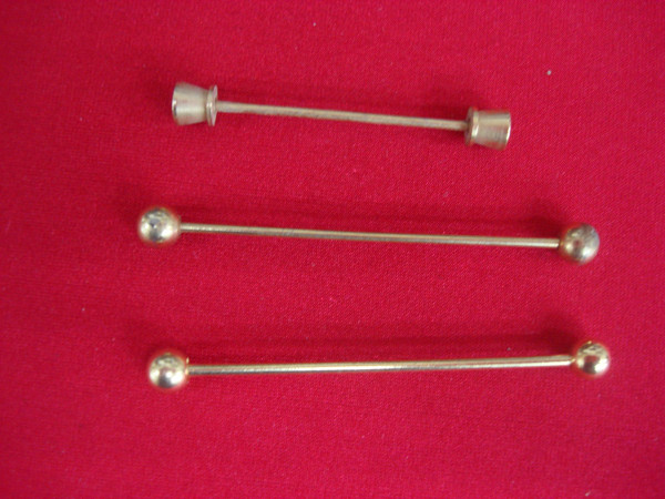 Vintage Gold-Tone Shirt Collar Bars (Set of 3) - Unique & Stylish