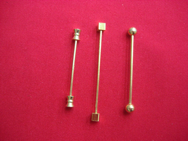 Vintage Gold-Tone Shirt Collar Bars Set of 3 - Unique & Stylish Accessories