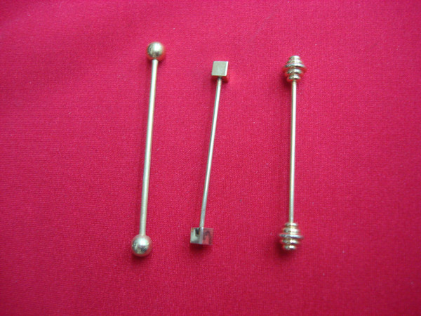 Vintage Gold-Tone Shirt Collar Bars - Set of 3, Unique & Stylish