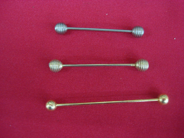 Vintage Gold & Silver Shirt Collar Bars (Set of 3) - Unique & Stylish