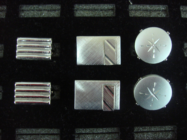 Vintage Silver Tone Cufflinks - 3 Unique Pairs #288 - Timeless Elegance