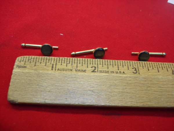 Vintage Swank Mother of Pearl Shirt Studs (3-Piece Set) - Gold Tone