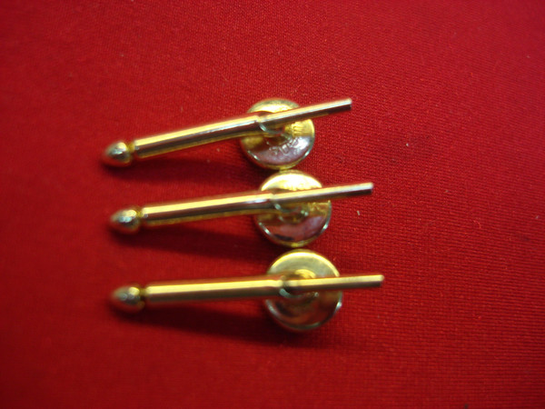 Vintage Swank Mother of Pearl Shirt Studs (3-Piece Set) - Gold Tone