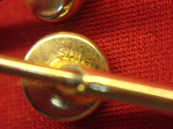 Vintage Swank Mother of Pearl Shirt Studs (3-Piece Set) - Gold Tone