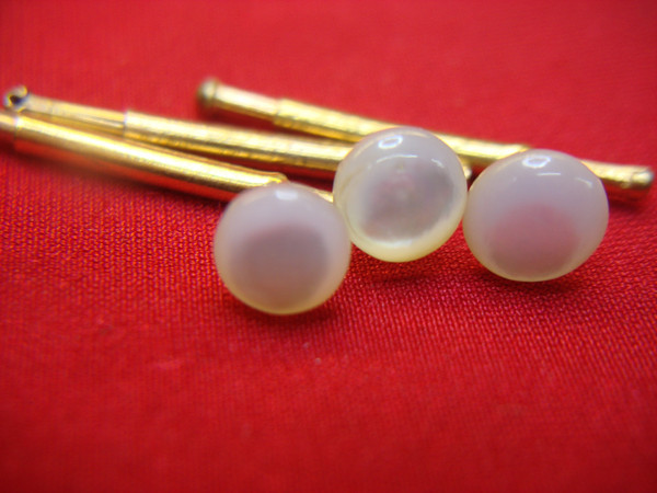 Vintage Mother-of-Pearl Shirt Studs (3 Piece Set) - Estate Jewelry