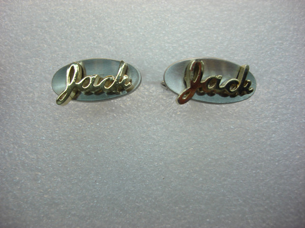 Vintage Swank Gold Tone Cufflinks with 'Jack' Motif -  Nice Condition #301