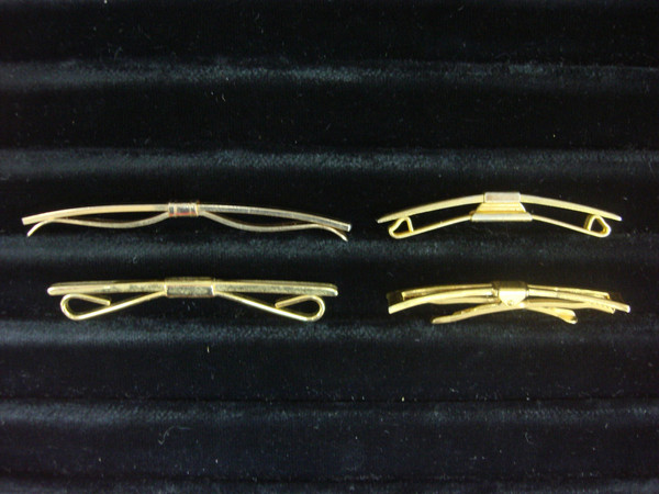 Vintage Gold Tone Collar Bar Stays Set of 4 - Unique & Unusual Lot #296