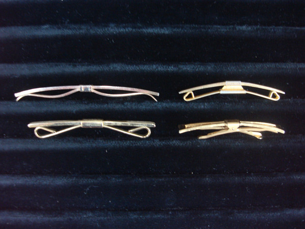 Vintage Gold Tone Collar Bar Stays Set of 4 - Unique & Unusual Lot #296