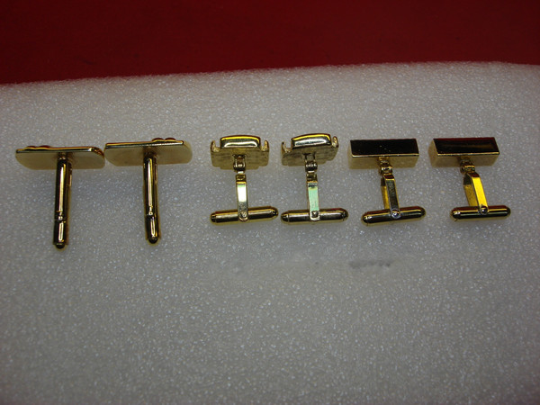 Vintage Gold-Tone Cufflinks (3 Pairs) - Christian Dior & Minimalist Design #304