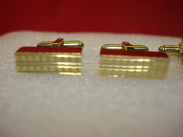 Vintage Gold-Tone Cufflinks (3 Pairs) - Christian Dior & Minimalist Design #304
