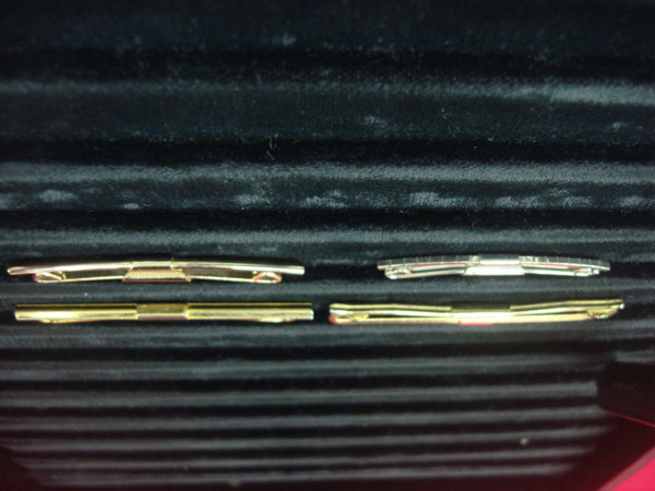 Vintage Gold & Silver Tone Collar Bar Stays (5-Piece Set) - Unique Antique Accessory Lot