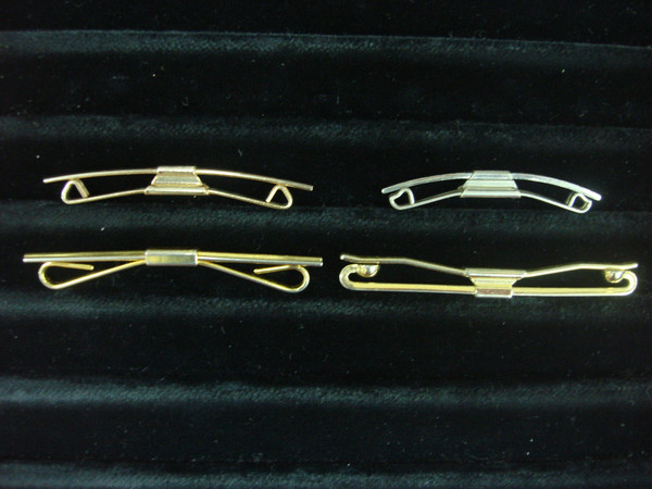 Vintage Gold & Silver Tone Collar Bar Stays (5-Piece Set) - Unique Antique Accessory Lot
