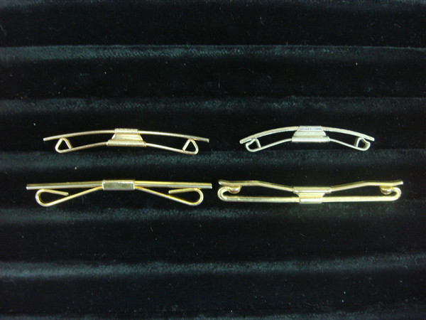 Vintage Gold & Silver Tone Collar Bar Stays (5-Piece Set) - Unique Antique Accessory Lot