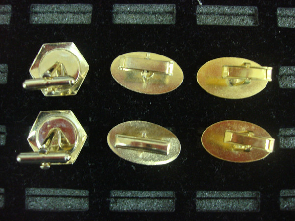 Vintage Gold Tone Cufflinks - 3 Unique Pairs, Classic Design #309