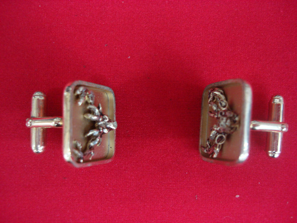 Vintage Gold Tone Stag Cufflinks - Unique Buck Design, Pair #310