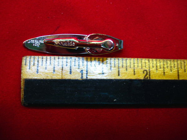 Vintage Sterling Silver Tie Clip with Initial 'J' by Shields (1 3/4 Inch) - Estate Find