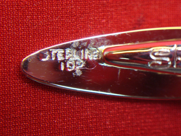 Vintage Sterling Silver Tie Clip with Initial 'J' by Shields (1 3/4 Inch) - Estate Find