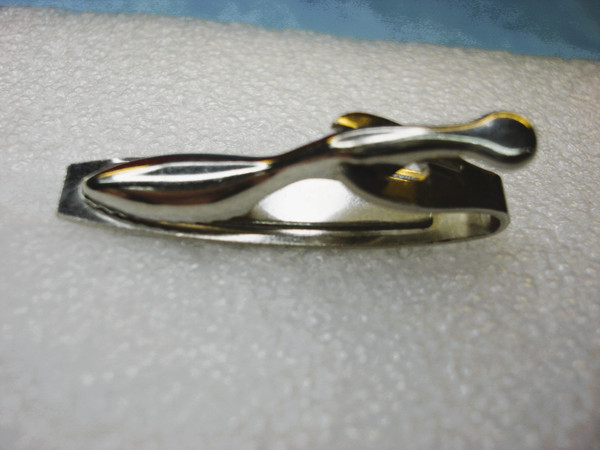 Vintage Silver Tone Onyx & Horse Head Tie Clip - Classic Men's Jewelry #340
