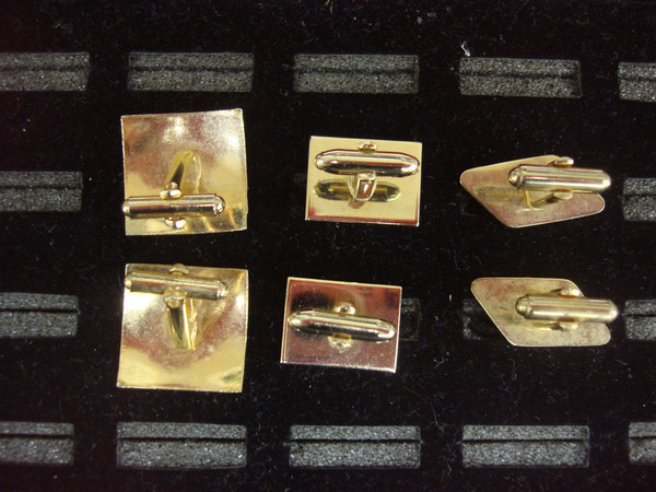 Vintage Gold Tone Cufflinks (3 Unique Pairs) -  Stylish & Versatile