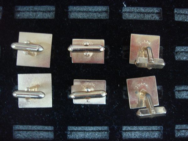Vintage Swank Gold Tone Cufflinks - Set of 3 Pairs, Unique & Stylish
