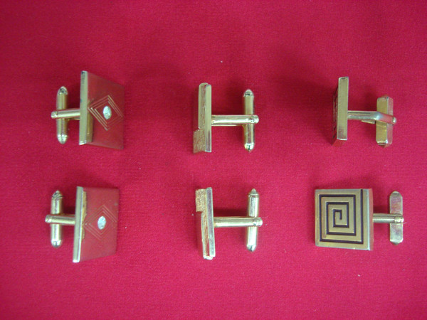 Vintage Swank Gold Tone Cufflinks - Set of 3 Pairs, Unique & Stylish