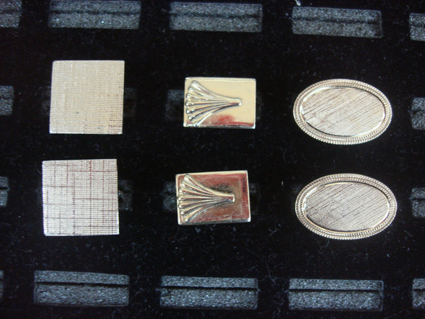 Vintage Gold Tone Cufflinks (3 Pairs) - Unique & Stylish Accessories
