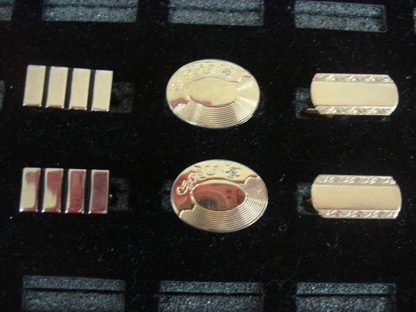 Vintage Gold Tone Cufflinks - 3 Unique Pairs -  Men's Fashion Accessories #384