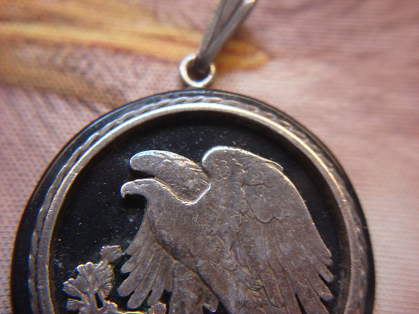 Walking Liberty Half Dollar Onyx Pendant - Custom Coin Jewelry