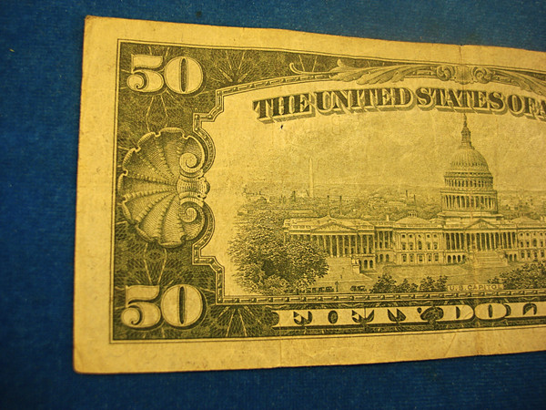 Vintage 1929 $50 Federal Reserve Bank of New York Note - Collector's Item