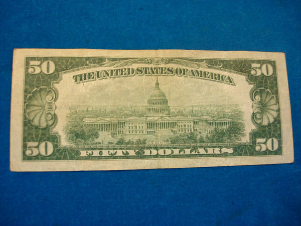 Vintage 1929 $50 Federal Reserve Bank of New York Note - Collector's Item