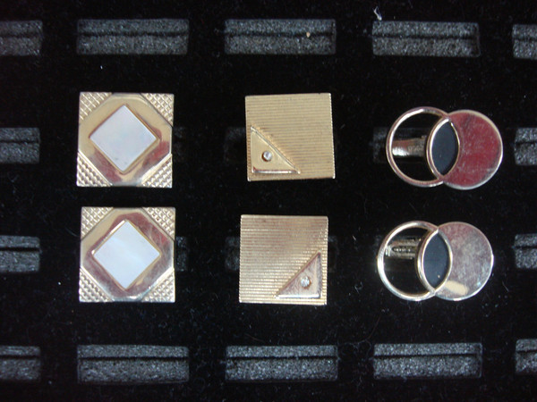 Vintage Gold Tone Cufflinks (3 Pairs) - Unique & Stylish Set #391
