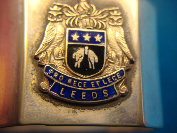 Vintage Leeds Coat of Arms Napkin Ring - Yorkshire, UK Souvenir