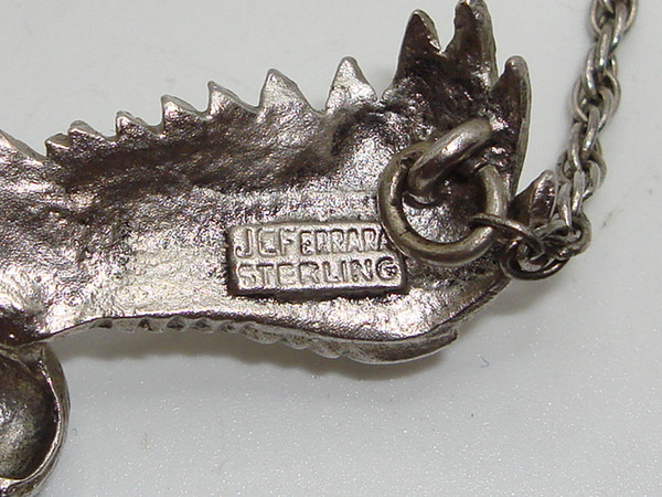 Vintage JC Ferrara Sterling Silver Eagle Pendant Necklace | 925 Hallmark